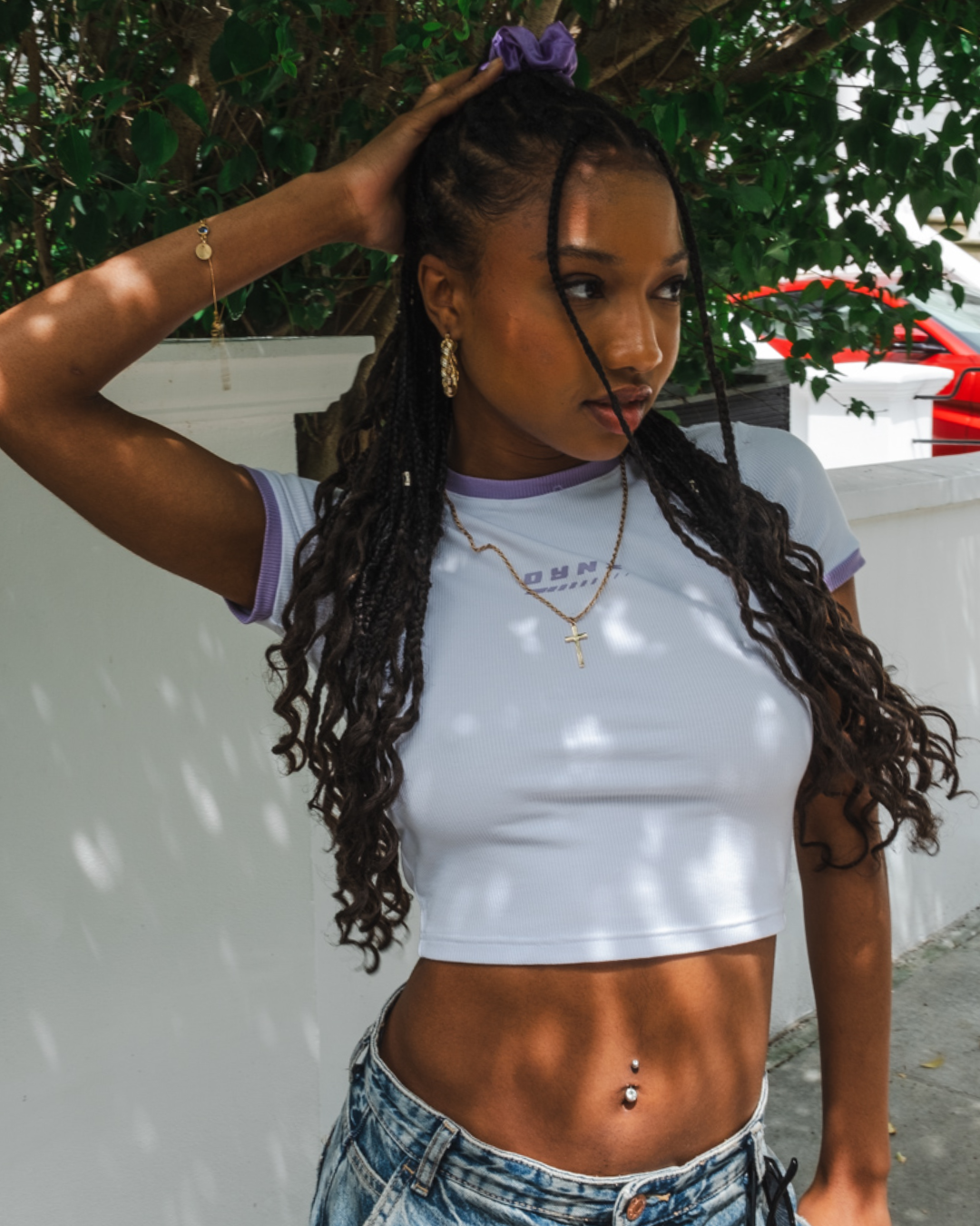 Bliss Cap Sleeve Tee - Violet
