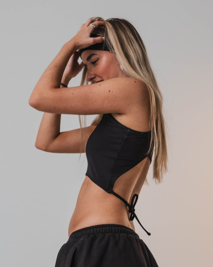 Fundamentals - Backless Tie Vest - Black