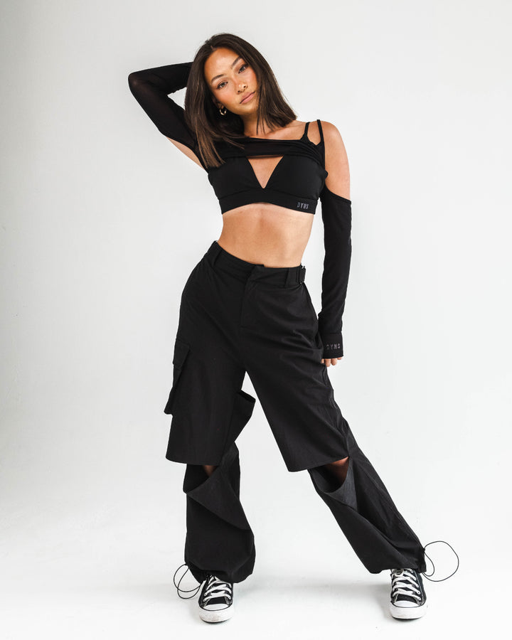 Aura - Slit Detail Cargo - Black