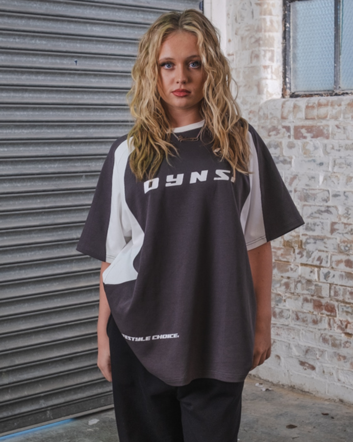 'RAVEN' Varsity Top - Charcoal - DELIVERY BY 2nd MARCH