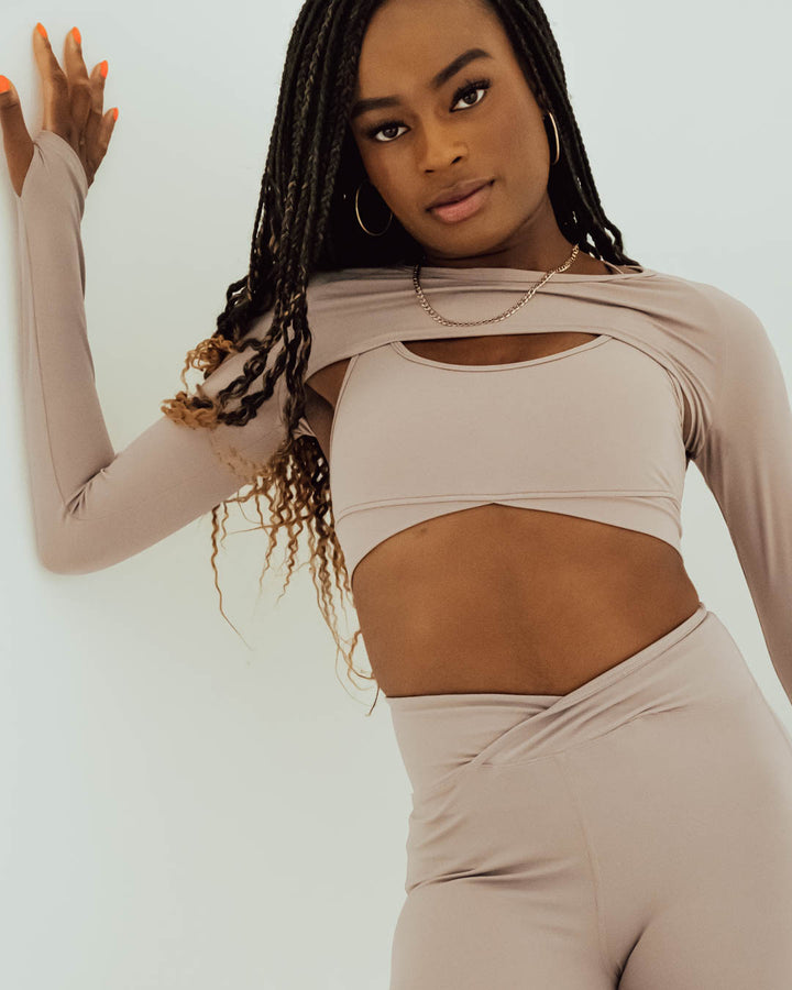 Super Cropped Shrug - Stone